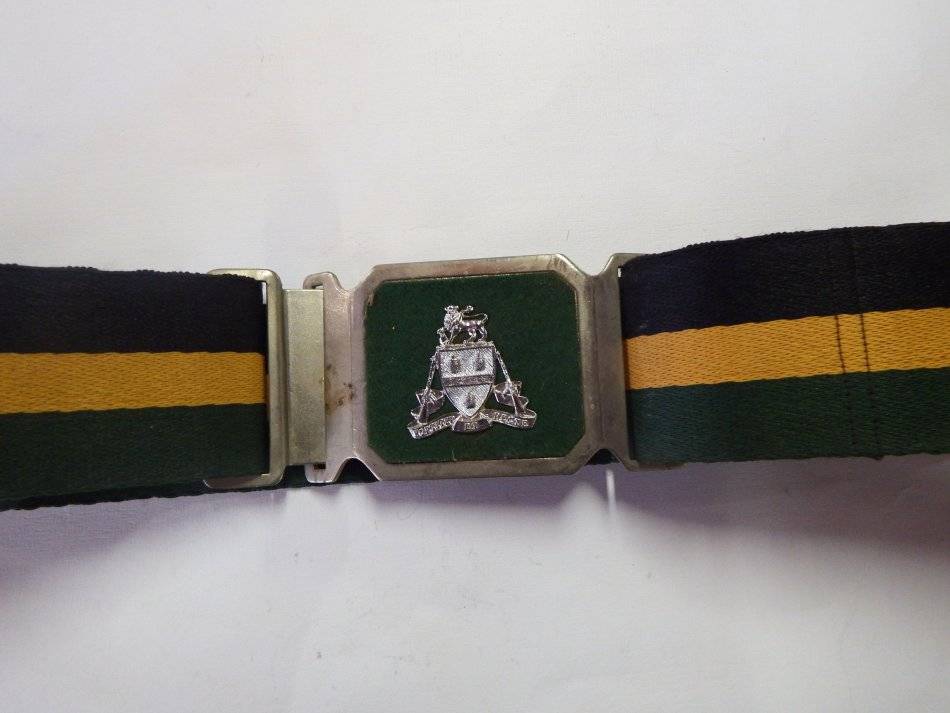 Belts & Buckles SADF Johannesburg regiment stable belt with infantry